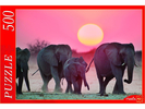 Пазлы 500  Семейство слонов ,37,5*24*4 см